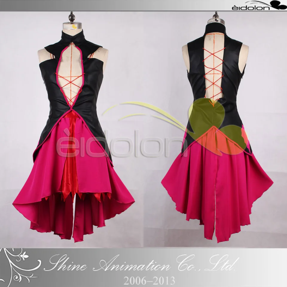 Ouma Mana cosplay costume black and red dress 110