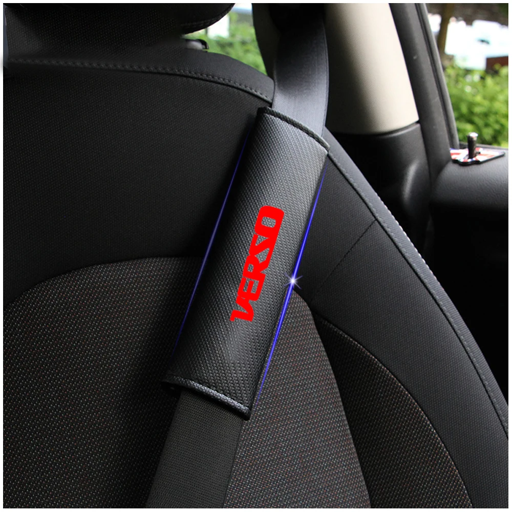 For Toyota Verso Car Seat Belt Shoulder Strap Protect Pads Cover No Slip No Rubbing Soft Comfort 2Pcs Red Blue White