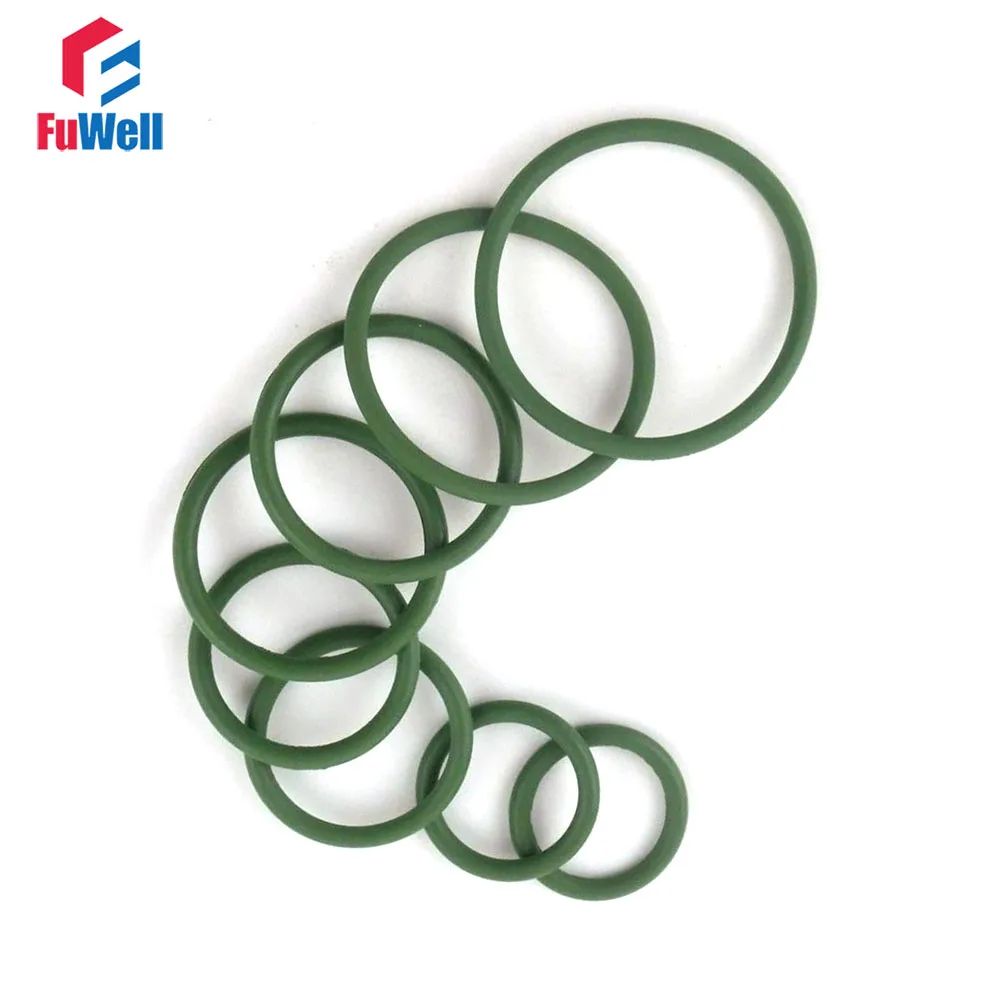 

10pcs 2.4mm Thickness Green FKM O Ring Seals Gasket 70/72/75/80/85/90/95/100/105/110mm OD O-ring Sealing Washer