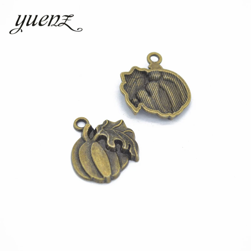 YuenZ 10pcs pumpkin Charms Tibetan Silver Bronze Pendants Antique Charm Jewelry Making DIY Handmade Craft 21*18mm K10