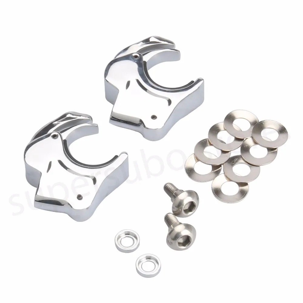 Chrome 1 Pair 39mm Motorcycle Windscreen Clamps Front Windshield Bracket mounting case for Harley Dyna Sportster Custom