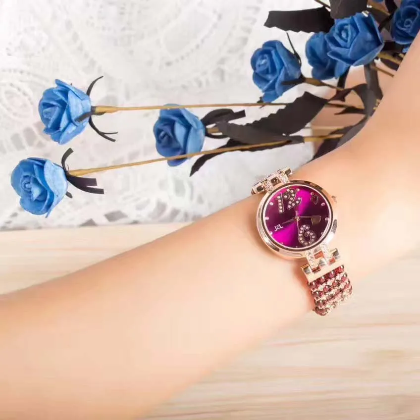 

Natural Garnet Stone Bracelet & 33mm Watch Diy Jewelry For Woman Waterproof Watch For Summer Beach Wholesale !