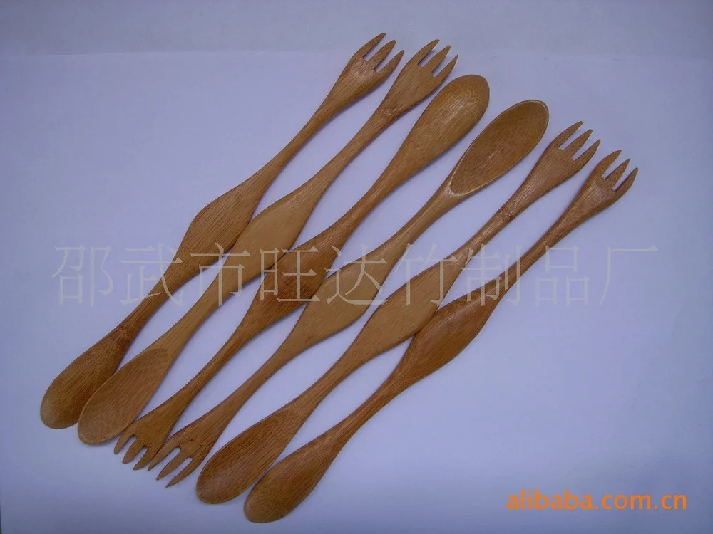 Factory outlets latest style one bamboo spoon fork spoon fork spoon fork creative tableware wholesale crab