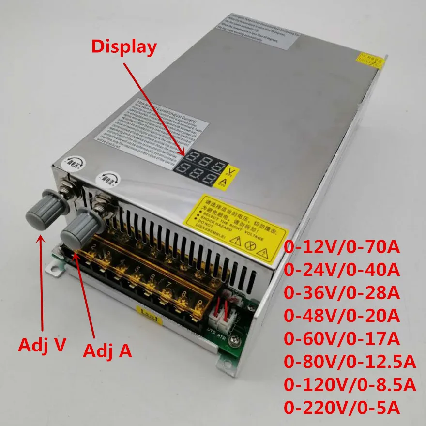 

CHUX DC Adjustable Switching Power Supply 12v 24v 36v 48v 60V 80V 120V 220V DC Digital Display LED Ac Dc Switching Power Supply