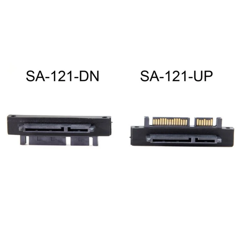 Adaptador de extensión de 90 grados, convertidor de 22 Pines, 7 + 15 macho a SATA 22 pines hembra