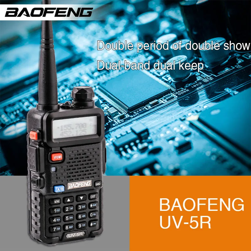 6pc in moscow BaoFeng UV-5R VHF UHF Dual Band Handheld Two Way Radio ham Transceiver uv 5r VOX Flashlight mountain Walkie Talkie