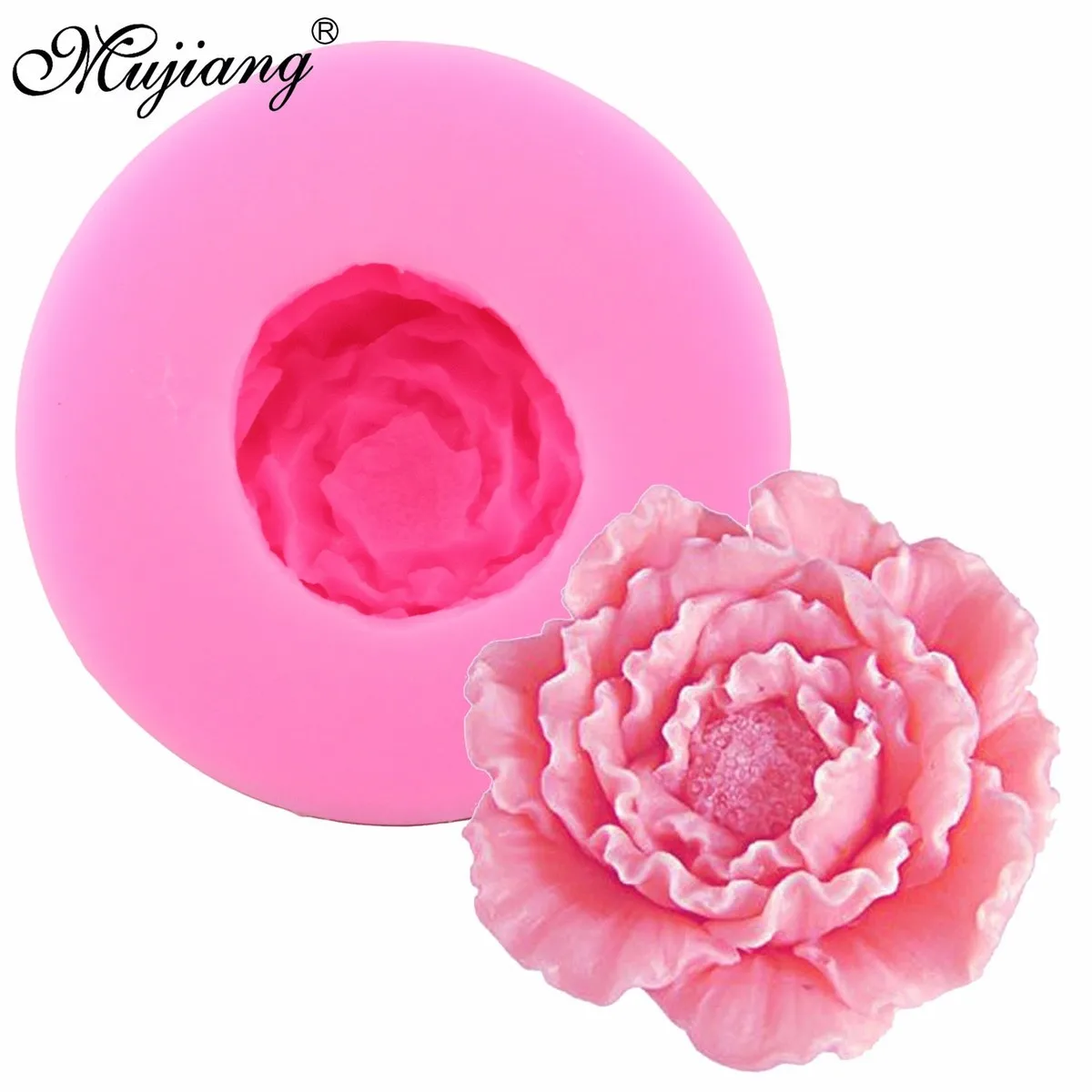 3D Silicone Candle Molds peony Flower Clay Soap Mold Fondant Chocolate Cake Baking Moulds Cake Decorating Tools