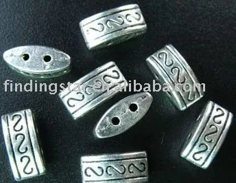 

FREE SHIPPING 210pcs Tibetan silver 2 holes carved spacer beads 10mm A33