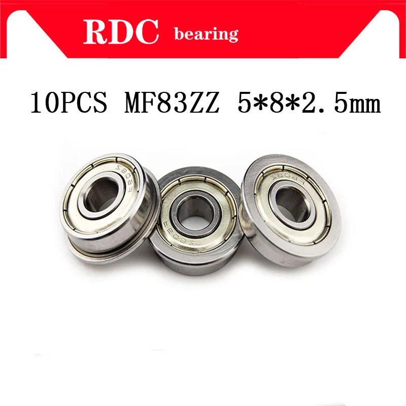 

10pcs ABEC-5 MF83ZZ MF83 ZZ High quality bearing flanged bearing 3x8x3 mm miniature flange deep groove ball bearings 3*8*3