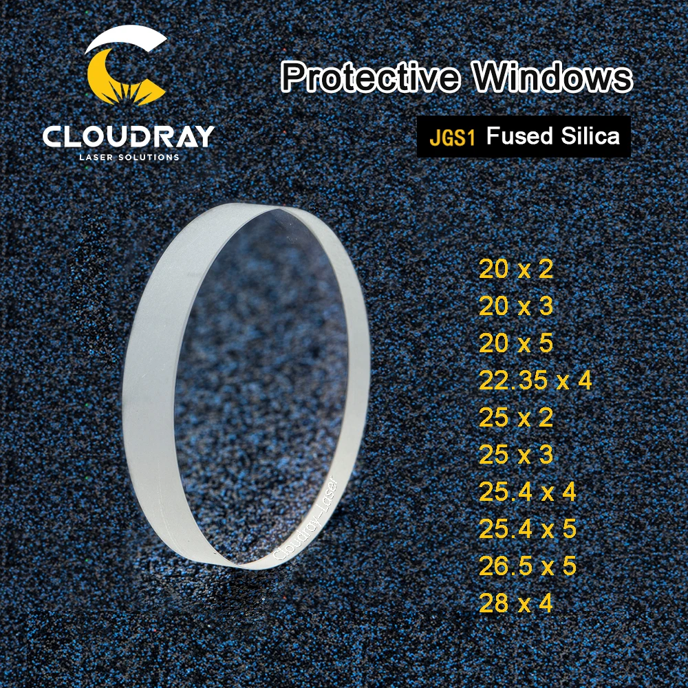 Cloudray-Ventanas protectoras láser de silicio, protectores de sílice fundida de cuarzo para láser de fibra serie d20-d29, fibra 1064nm Precitec