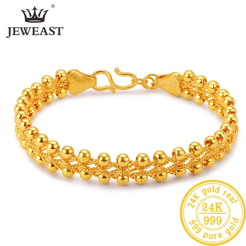 

JLZB 24K Pure Gold Bracelet Real 999 Solid Gold Bangle Simple Fashion Upscale Beautiful Glossy Fine Jewelry Hot Sell New 2023