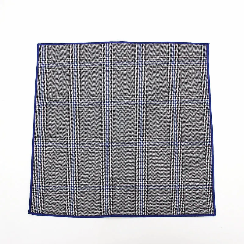 Brand New Men Handkerchief Plaid Solid Pattern Hanky Business Casual Pocket Square for Men Chest Towel Wedding Hankies Red Blue