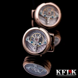 KFLK jewelry fashion brand of shirts cufflinks movement cufflink luxury wedding button male high quality