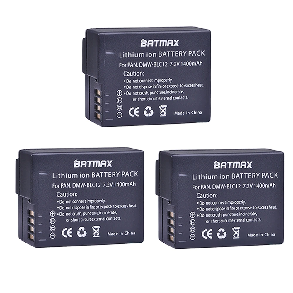 3 قطعة 1400mAh DMW-BLC12 DMW-BLC12E BLC12 بطارية + USB شاحن مزدوج لباناسونيك لوميكس FZ1000 ، FZ200 ، FZ300 ، G5 ، G6 ، G7 ، GH2 ، DMC-GX8
