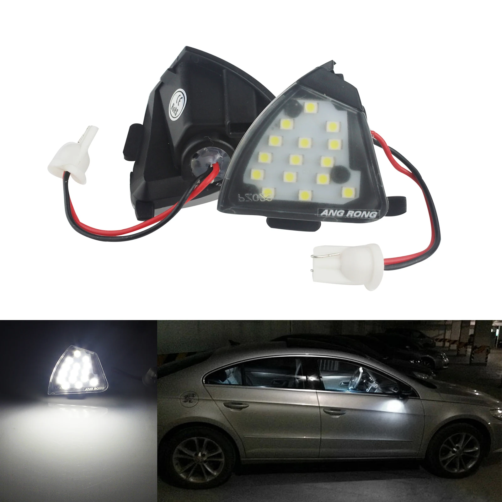 

ANGRONG 2x светодиодный под зеркало заднего вида для VW Golf GTI R32 Jetta Passat Eos Sharan Touran