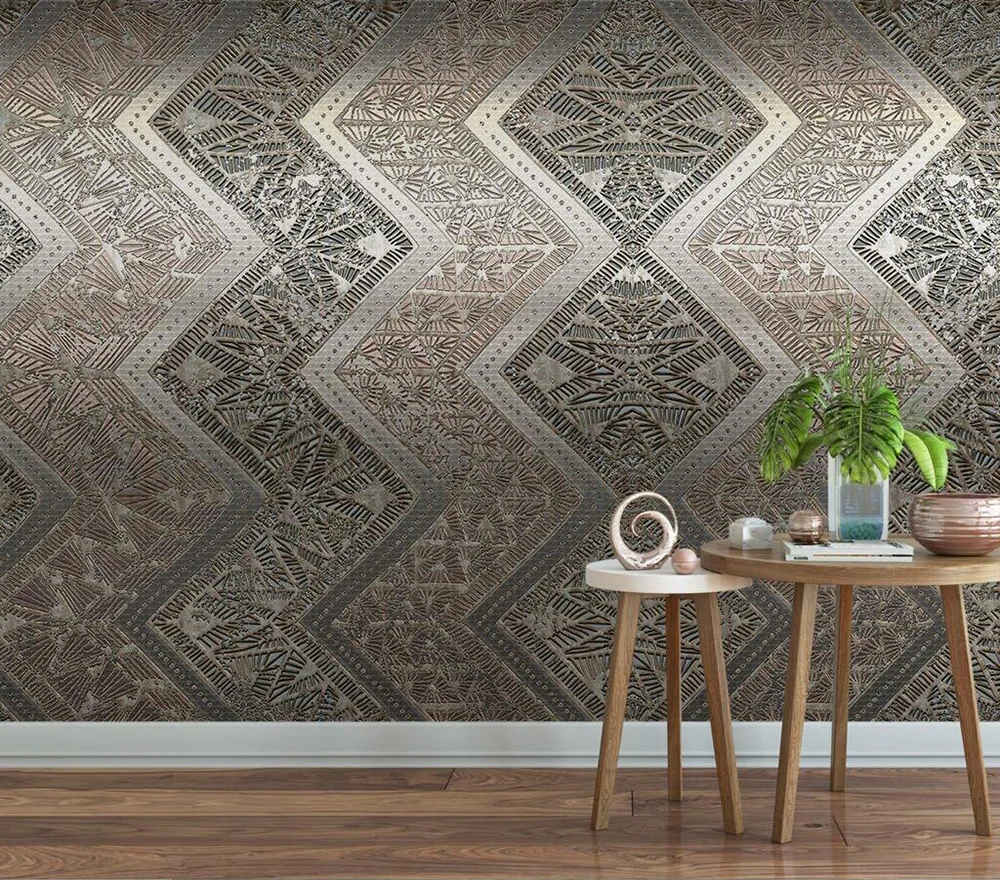 

Decorative wallpaper Modern metal abstract style background wall