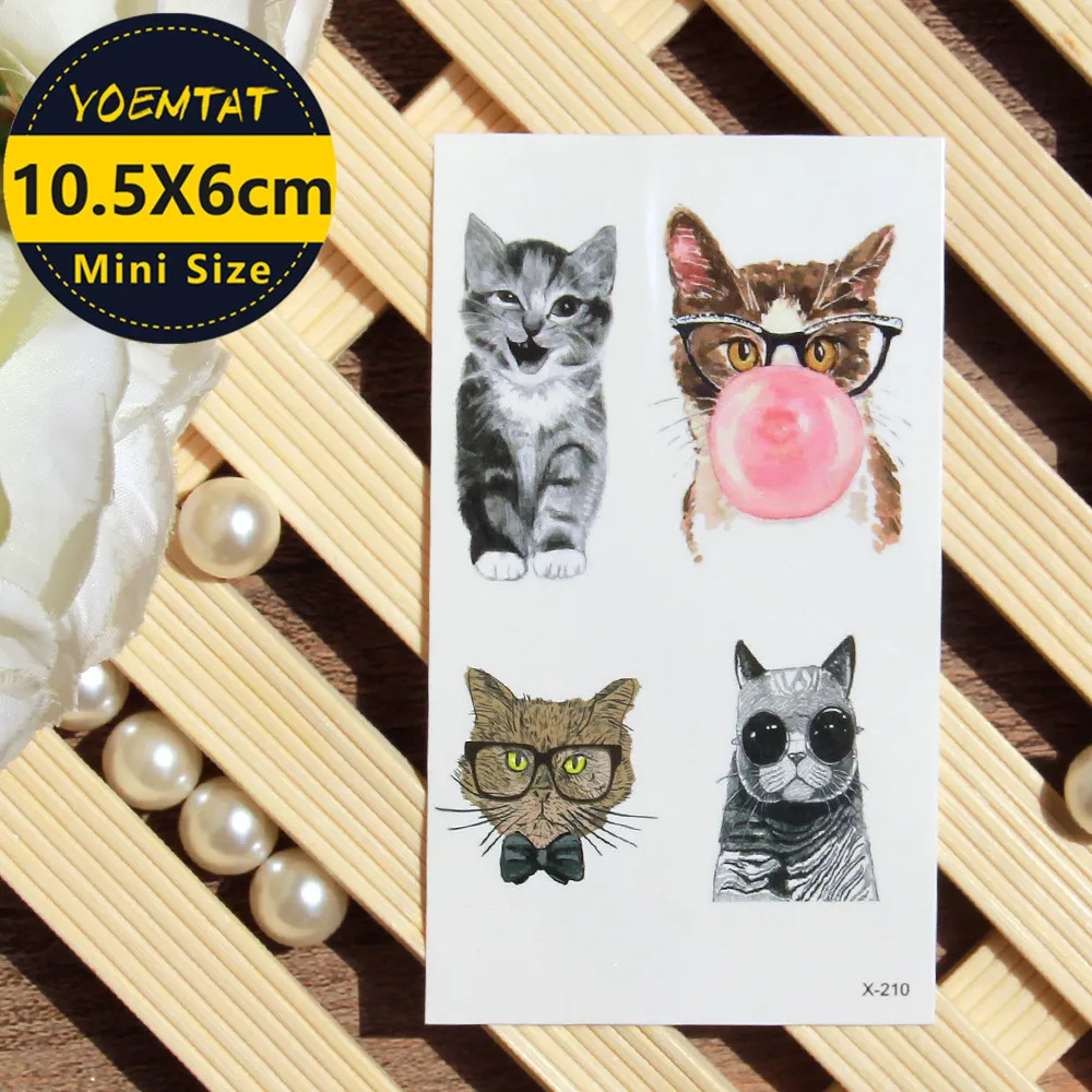 

Waterproof Temporary Tattoo Sticker Cute Kitten Scorpion Butterfly Feather Flash Tatto Body Art Arm Fake Tattoos Kid Child Women