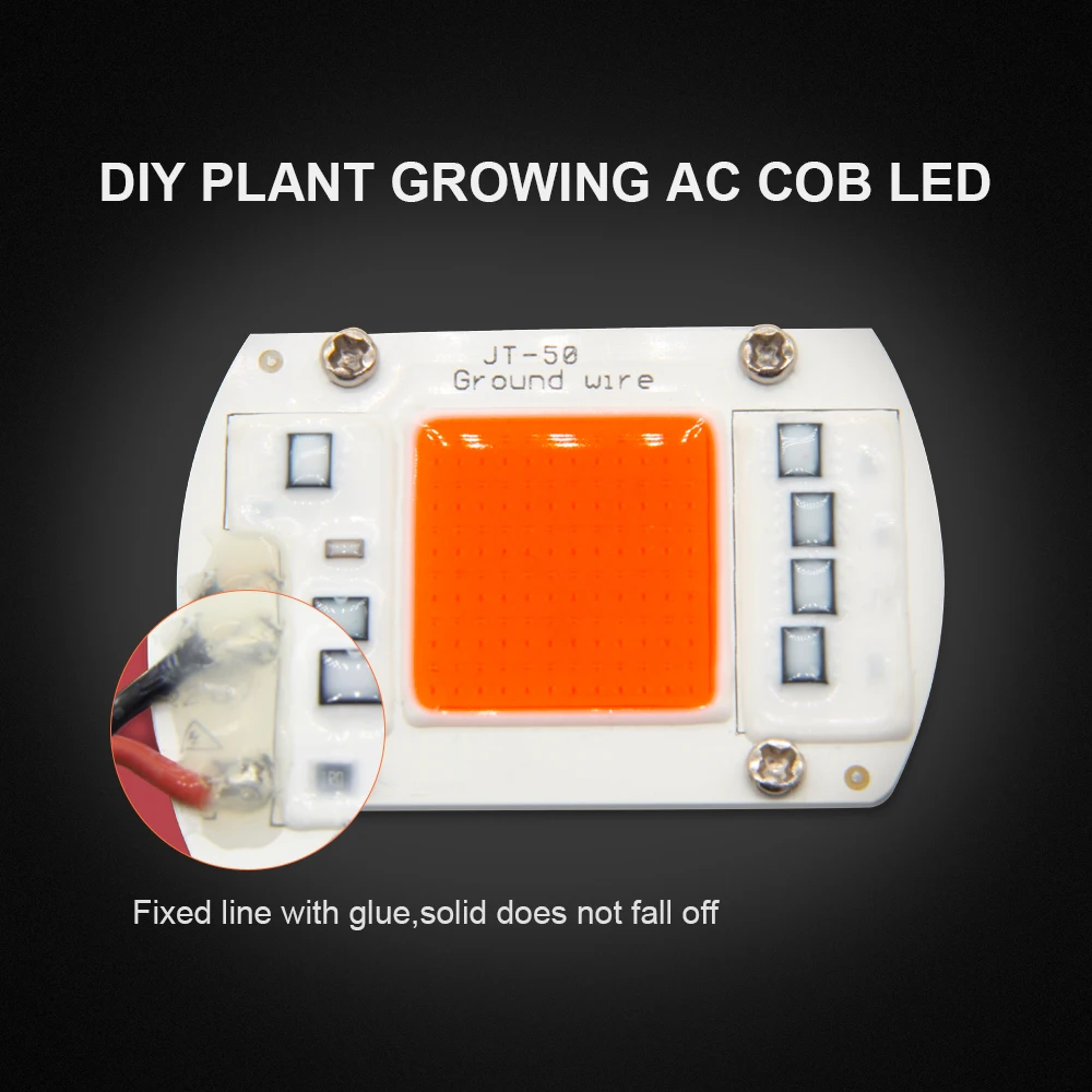 Full Spectrum COB LED Grow Lamps 50W 100W 150W 200W With Fan Plant Lighting for Greenhouse Hydroponics Seeds of Indoor Flowers