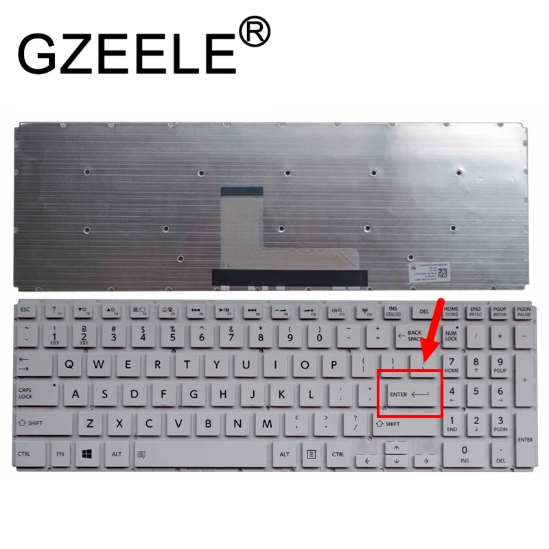 GZEELE NEW for Toshiba Satellite S50T-C AEBLIR00120 9Z.NBCSQ.11D English Keyboard White US version