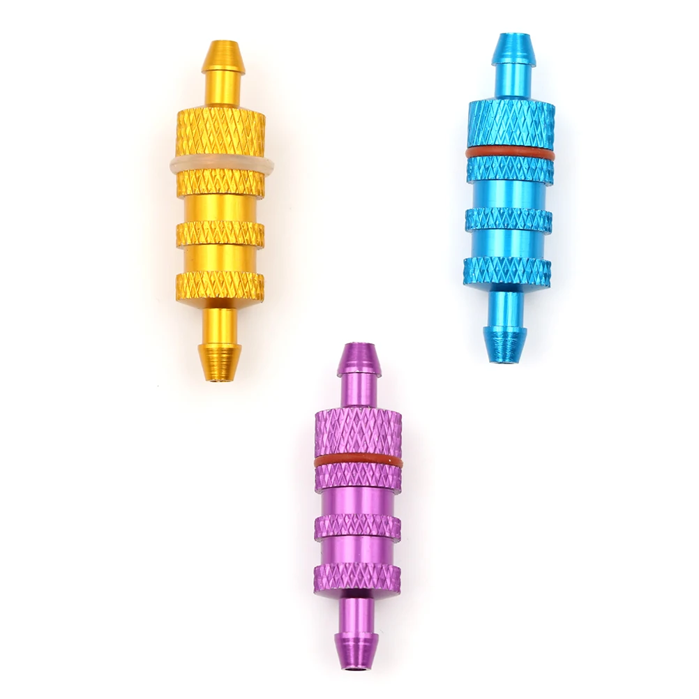 Upgrade de liga de alumínio 1/10 peças de reposição de filtro de combustível para motor rc acessórios nitro