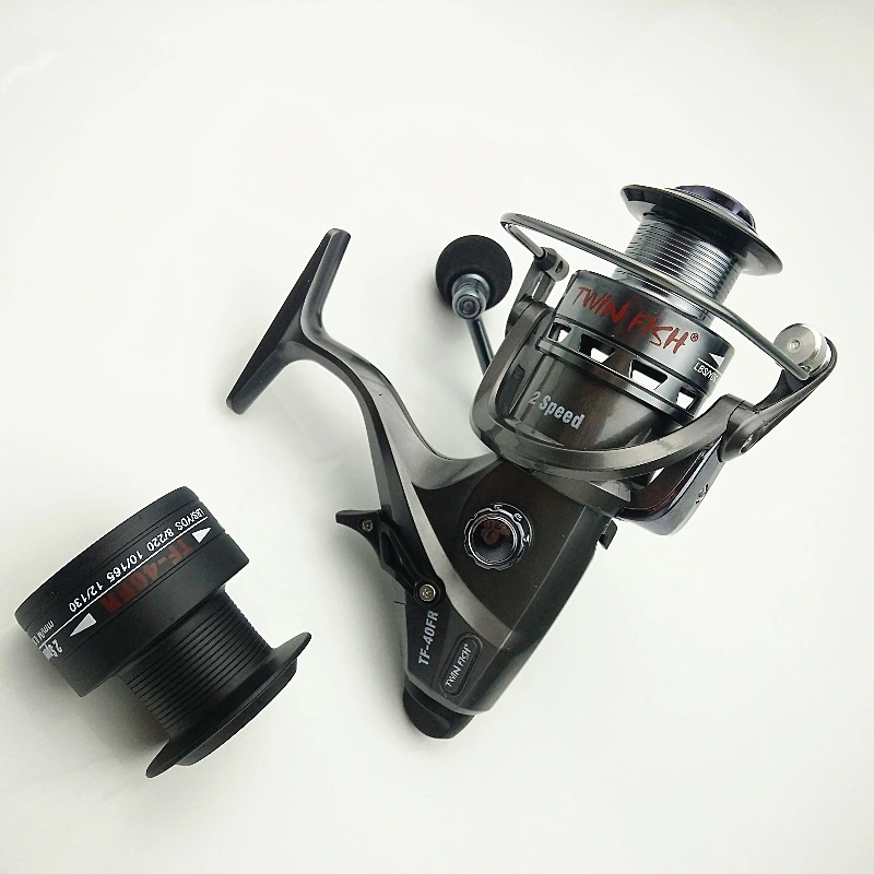 TF40/50/60FR big spinning fishing reel carp fish reel double gear ratio options 6.3:1 4.3:1 BB 12+1 pre-loading 2 spare spools