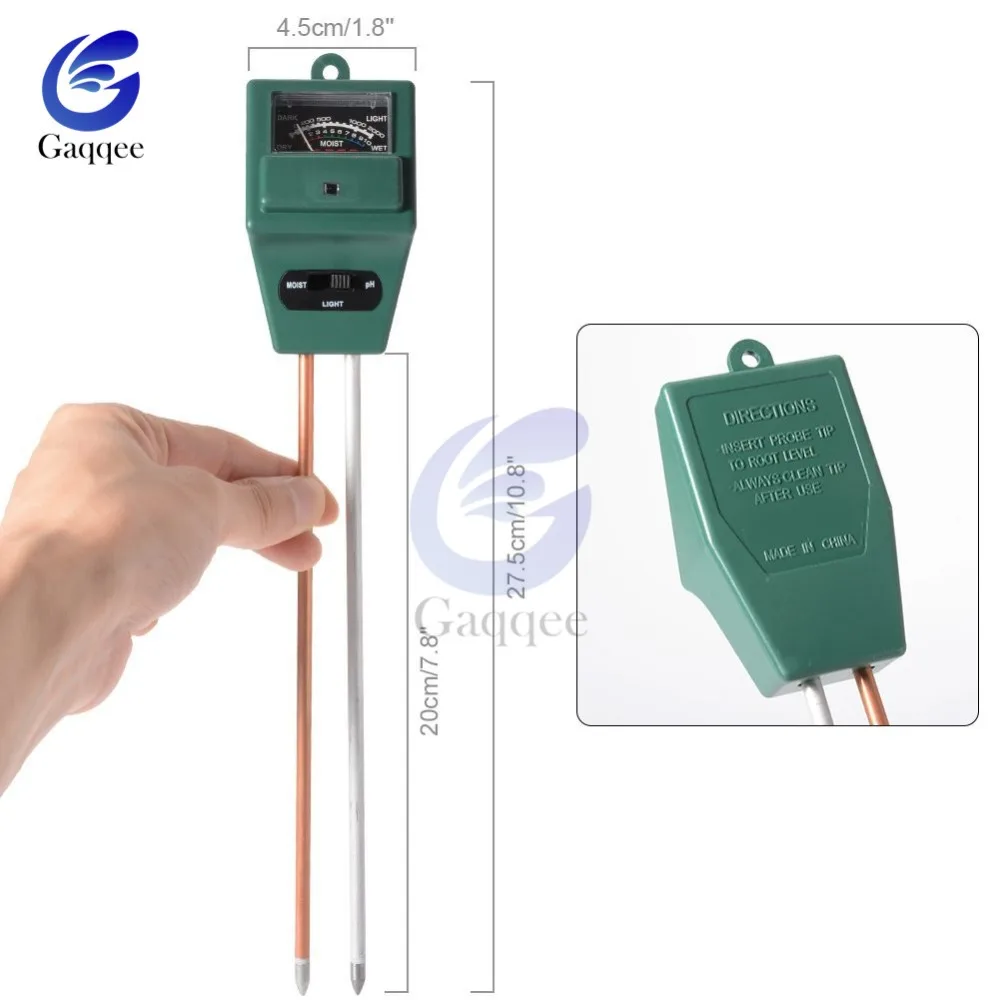 3 in 1 Soil Moisture Sensor Meter Soil pH Tester PH Light Moisture Acidity Tester Humidimetre Meter Detector for Plant