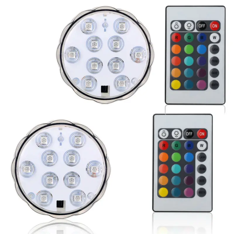 

50pcs*lights+remotes LED Submersible Waterproof Wedding Party Vase Base RGB Light + Remote