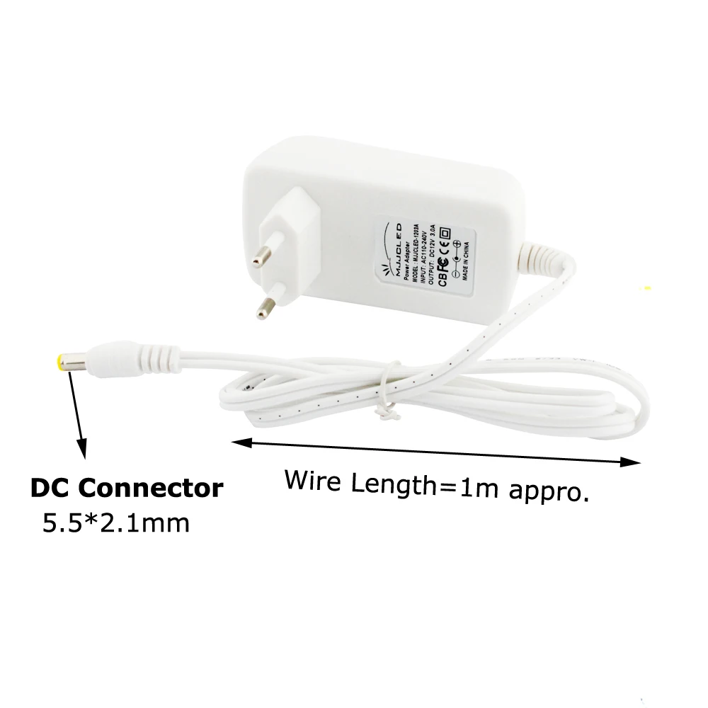 Power Supply 12 Volt Adapter 12V 2A 3A 1A Lighting Transformer 220V 12 V AC DC Plastic LED Driver For LED Strip Light  White