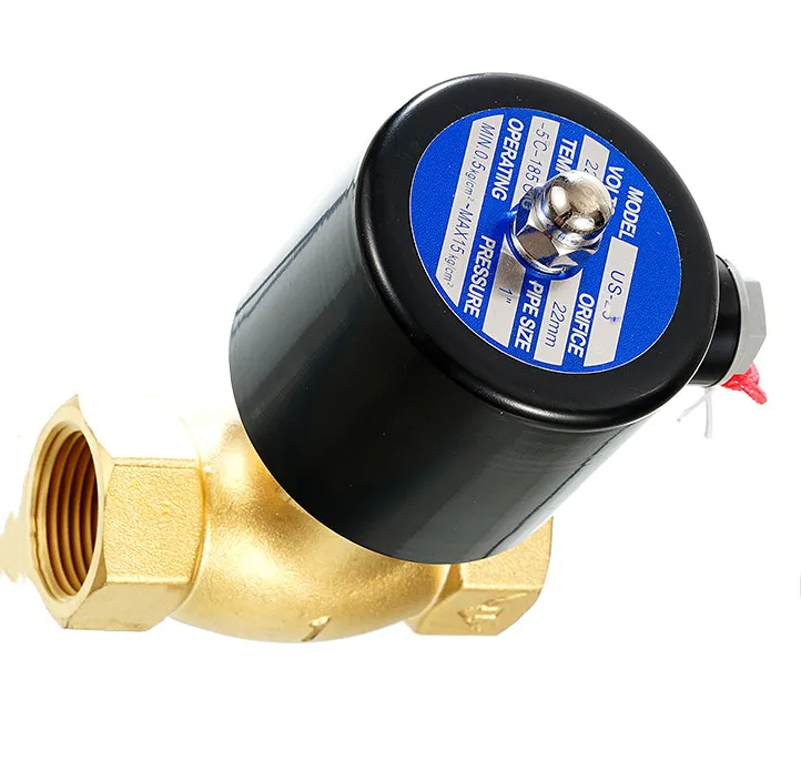 

1"BSPT 2Position 2Way NC Hi-Temp Brass Steam Solenoid Valve DC 12V/24V AC 24V/110V/220V PTFE Pilot Piston US-25 2L-25