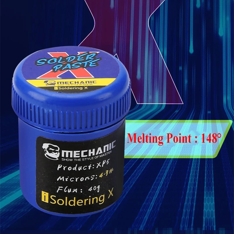 MECHANIC LEAD-FREE BGA Soldering Tin Paste for iPhone X XS XR XS MAX Low Temperature 148 Degree Solder Paste Welding Paste Flux