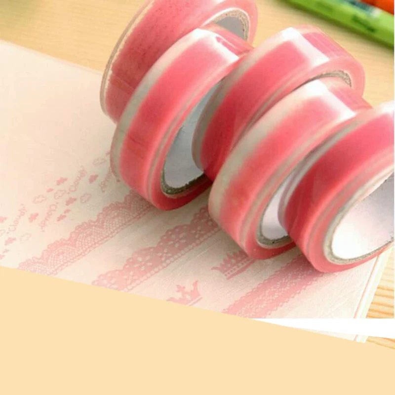 10 stücke niedliche kleine frische transparente Spitze Rollband dekorative handgemachte Aufkleber Papel aria Briefmarken für Scrap booking Kraft Aufkleber