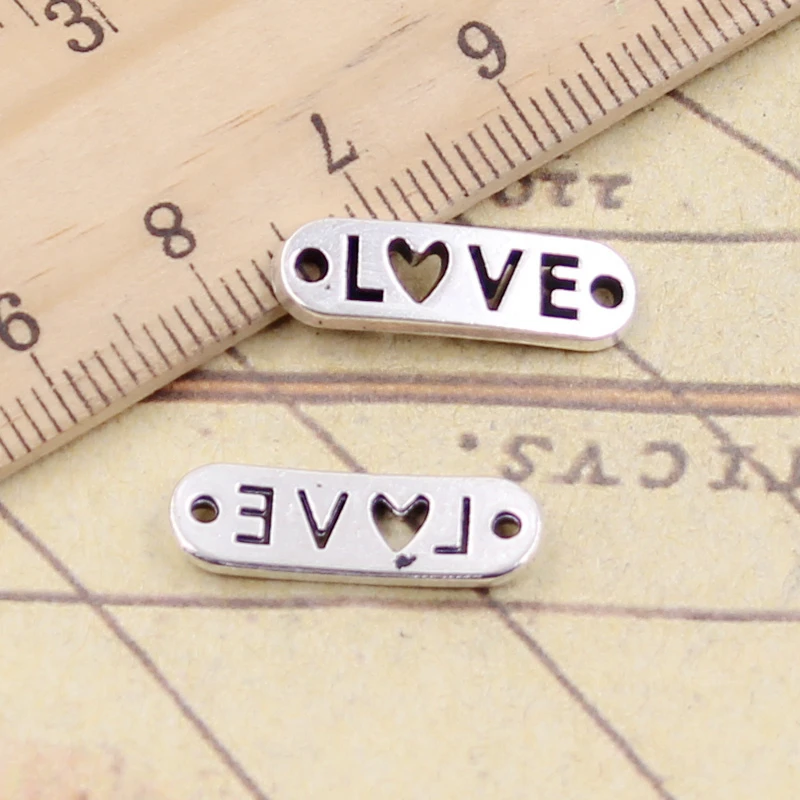 20szt Charms miłość złącze 20x6mm tybetański brąz srebrny kolor zawieszki antyczne tworzenia biżuterii DIY Handmade Craft