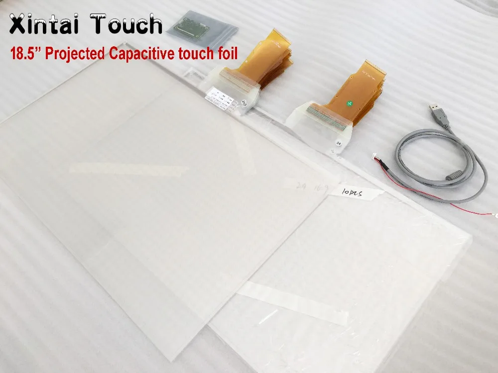 Xintai Touch 18.5 Inch 16:9 Ratio 10 Touch Points Interactive Capacitive Multi Touch Foil Film Plug & Play, with USB port