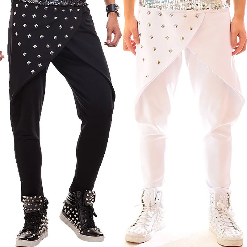 

Men Stage Costume Hip Hop Rivet Pants DJ DS Gogo Singers Dancer Performance Clothing Nightclub Pole Dance Rave Clothes DNV10480