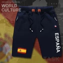 Reino de España España pantalones cortos para hombre playa nuevos pantalones cortos para hombre bandera entrenamiento cremallera bolsillo sudor 2017 nuevo ESP español Spaniard