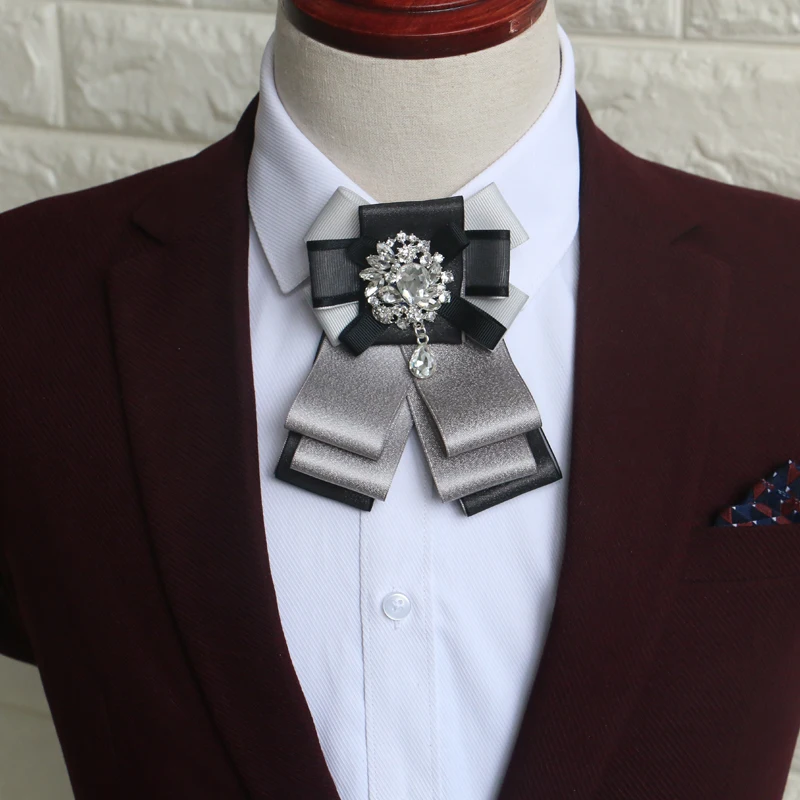 New Free Fast Shipping fashion casual Men's male women dress collar high-grade groom Groomsmen collar bow tie flowers Headdress