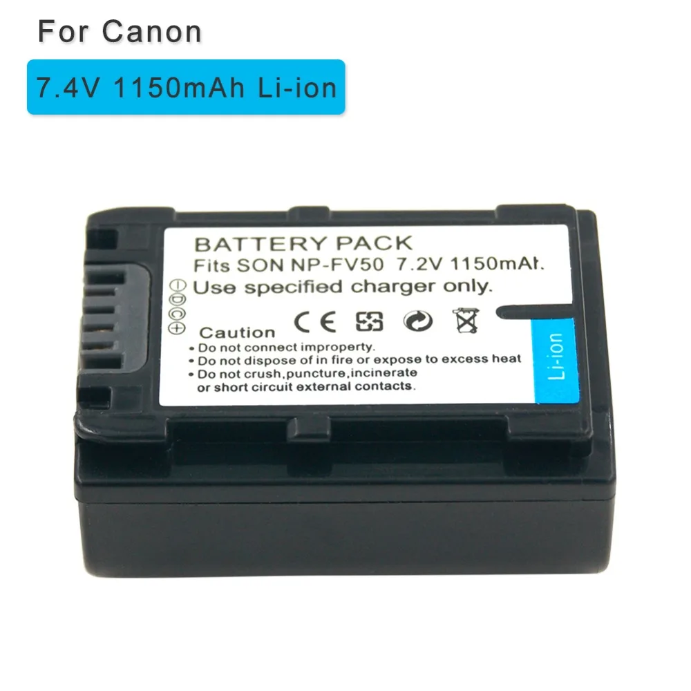 2Pack 7.2V 1150mAh Digital Camera Battery NP-FV50 for Sony NP-FV70 FV30 FV100 HDR-CX370 DCR-DVD308 DCR-DVD508 DCR-SR300 DCR-HC48