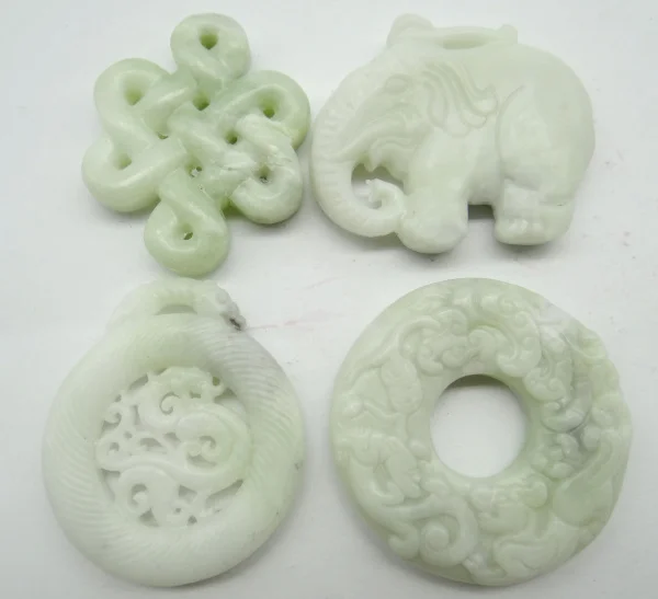 wholesale Natural stone Chinese white black green stone hand-carved amulet pendant for diy Jewelry Making necklace Accessories