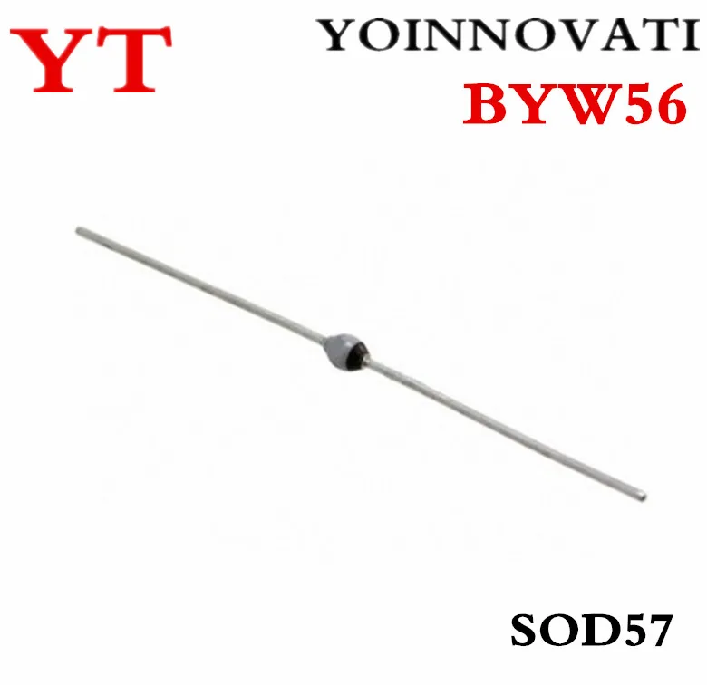 100 pz/lotto BYW56 DIODO 1000V 2A SOD57 TFK Ultra-alta Velocità Fast Recovery DIODE Avalanche Diode.