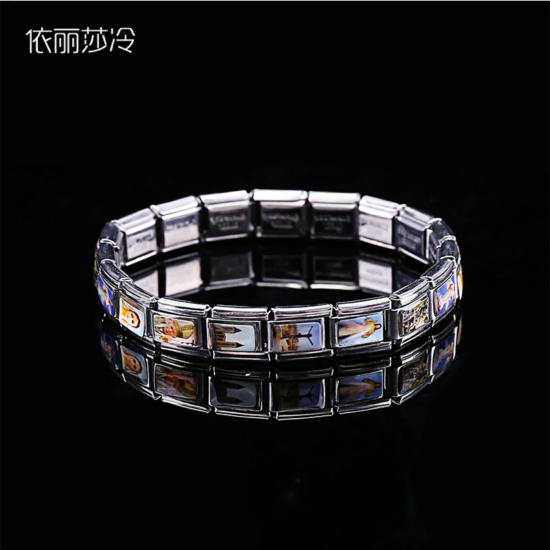 Crucifix Jesus Christian Lady men's cross bracelet handmade stainless steel bracelet