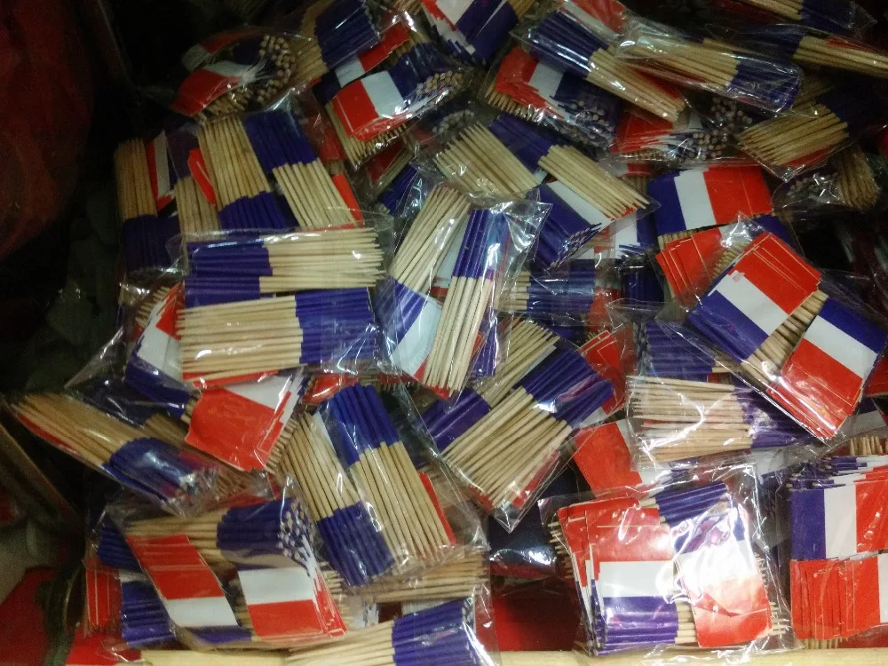 Mini France Toothpick Flags Paper Food Picks 50Pcs Cake Toothpicks Cupcake Toppers Fruit Cocktail Sticks French Toothpick Flags