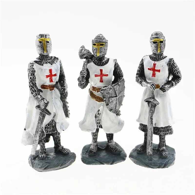 10cm Height,Middle Ages Knights Templar 3D Stereoscopic Resin Decoration,Malta Souvenirs