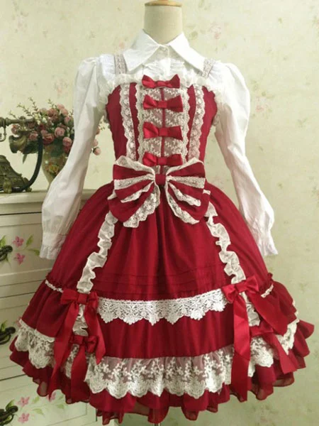 Vestido de Lolita azul profundo JSK, vestido de Lolita de algodón con volantes escalonados, sin mangas, estampado de flor de ciruelo