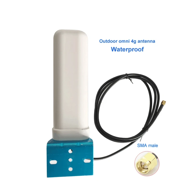 

2.4G Wifi Wall Mount External White GSM LTE 3G Waterproof Outdoor Omnidirectional 4G Antenna RG174 Cable 3M Feeder