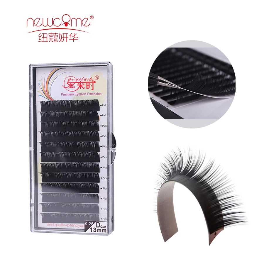 12 rows/tray Individual eyelash extension High quality false Mink eyelashes Natural eye lashes thick volume lashes