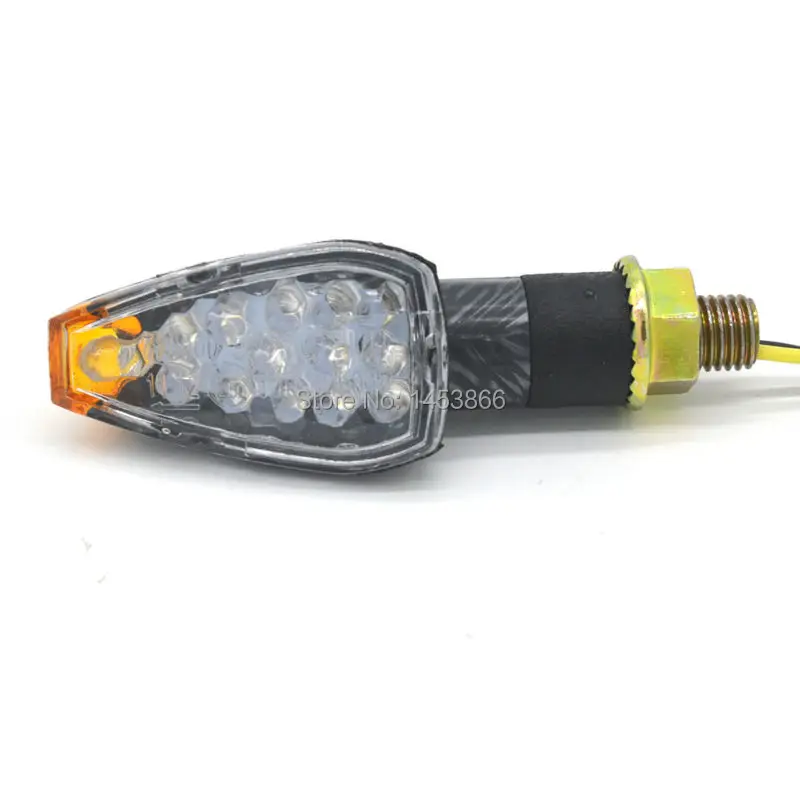 2 pairs 4 Pieces Carbon Motorcycle 12V 2W 14 LED Turn Signal Light for BMW Ducati Aprilia Moto Guzzi Buell