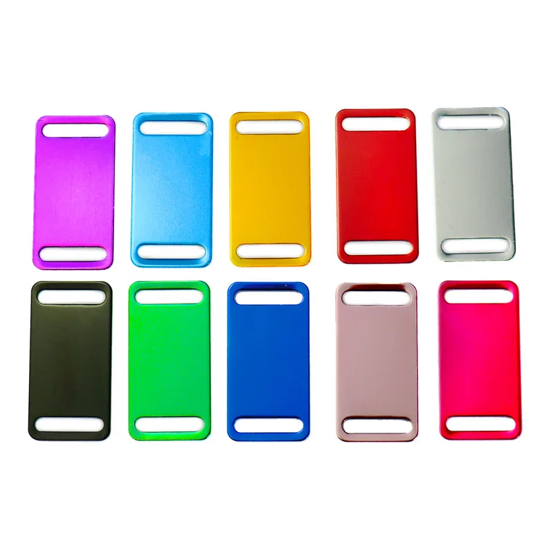 KIYUE 20PCS Identyfikatory zwierząt Kwadratowe DIY Spersonalizowane kolory Dla kotów Breloczek do kluczy Pusta metka Laserowa obroża dla zwierząt Akcesoria