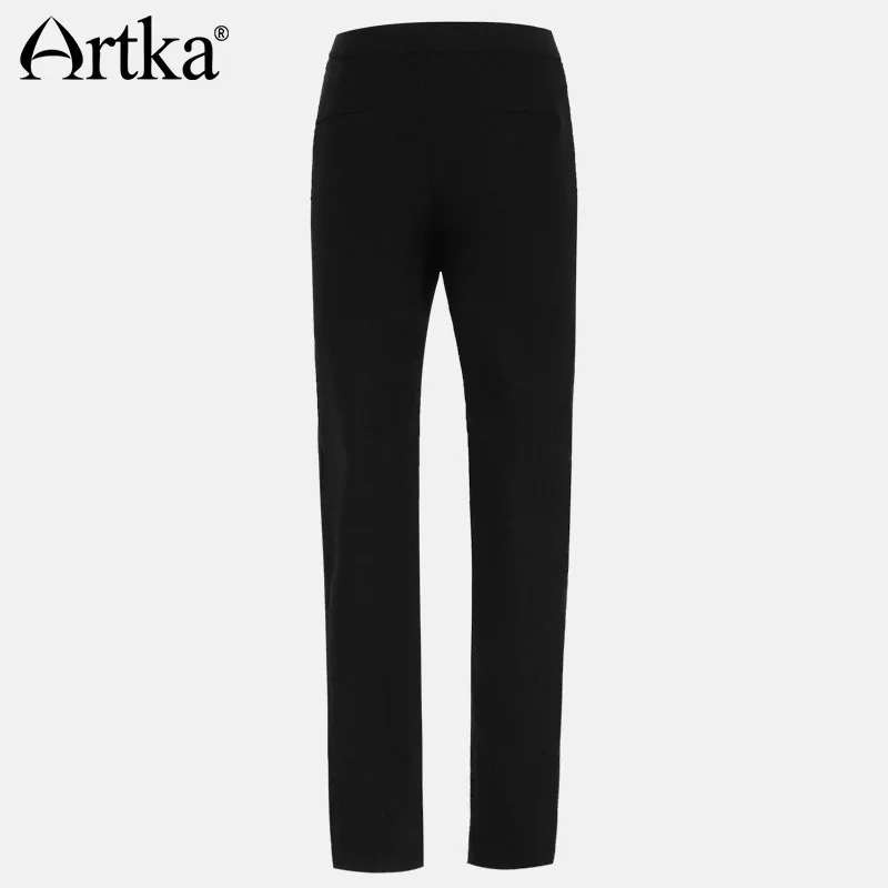 ARTKA-캐주얼 블랙 가을 겨울 바지 여성용 KA10473Q, 우아한 스웨트팬츠, 2018