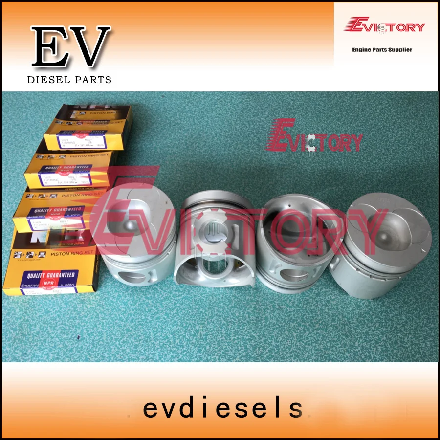 For Isuzu engine 4BG1 4BG1T piston+piston ring+cylinder liner+crankshaft bearing+con rod bearing+Full engine gasket kit