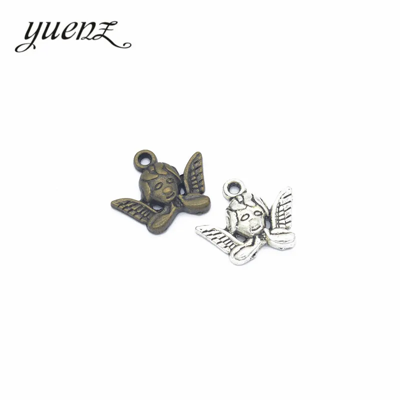 

YuenZ 10pcs 3 color Antique Silver color angel Charms Zinc alloy Pendant Jewelry DIY Necklace earring 19*16mm I222